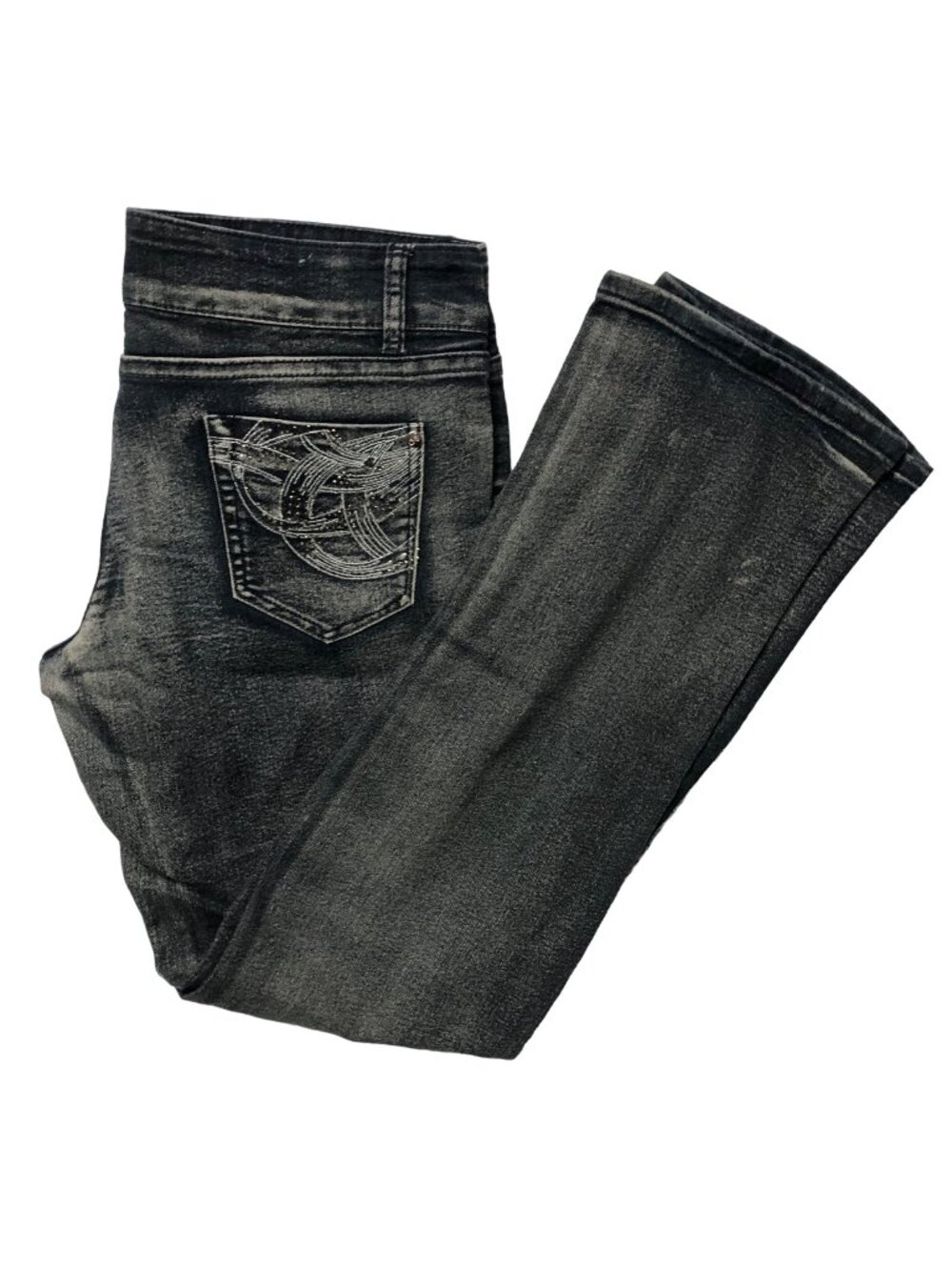 Arco Iris Jeans Womens Size 9 Embellished Pockets Black Denim Pants